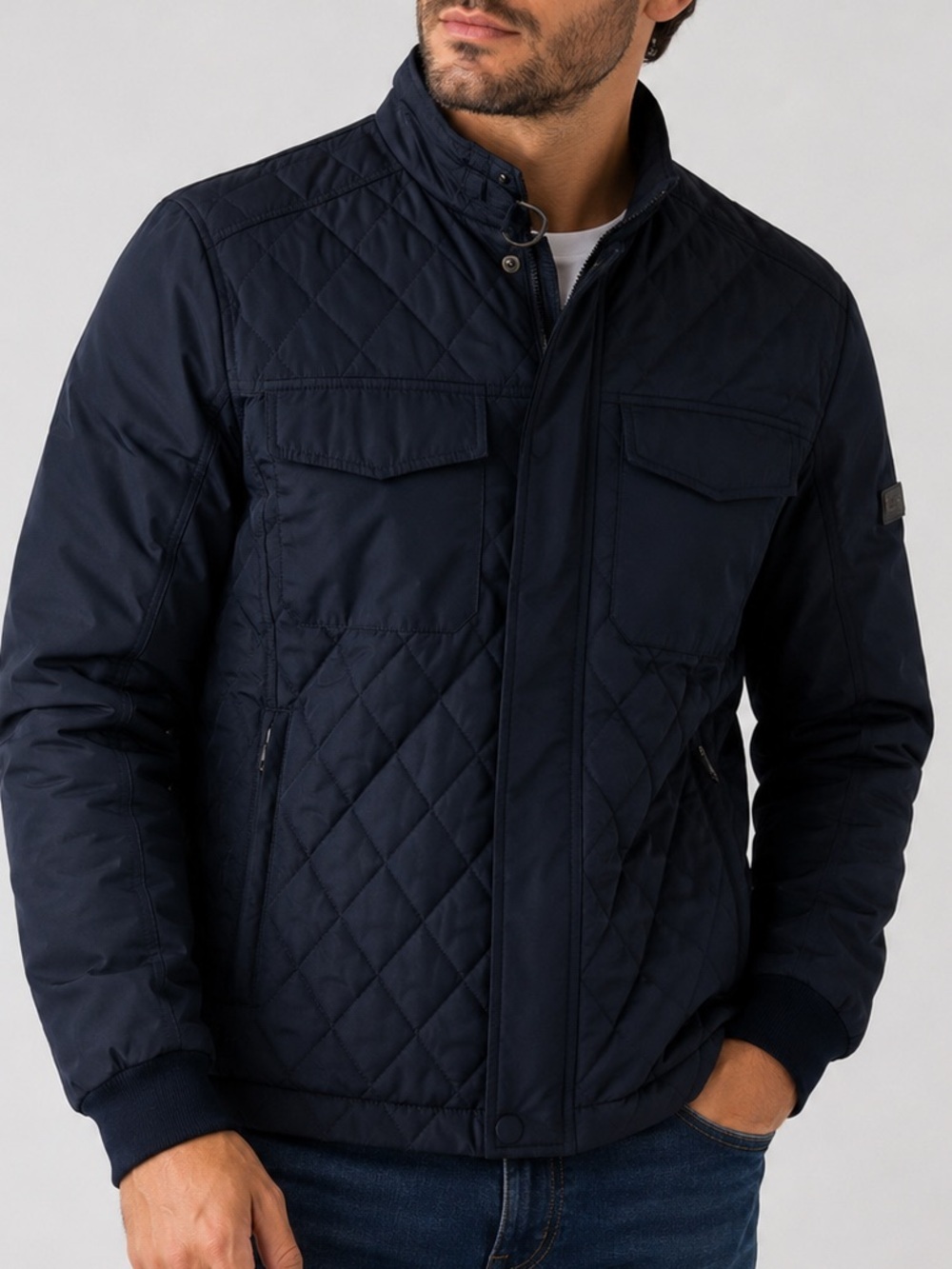 NWT JOHN PETER LONDON Men's Navy Quilted Jacket